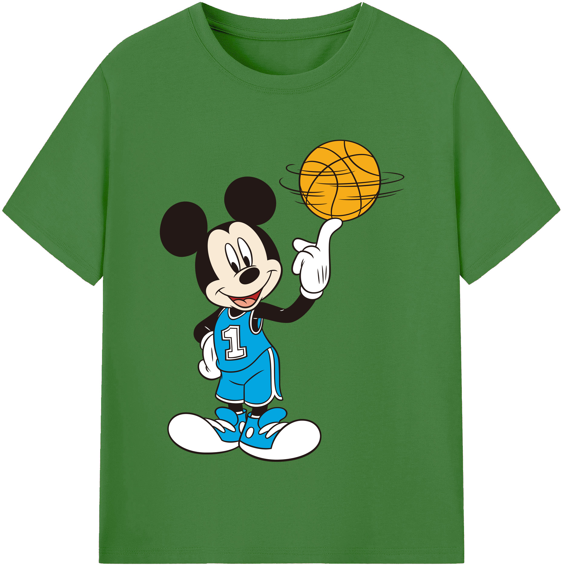 （画像用） ミッキーマウス Mickey Mouse レディースカジュアルプリントTシャツ（綿100％）